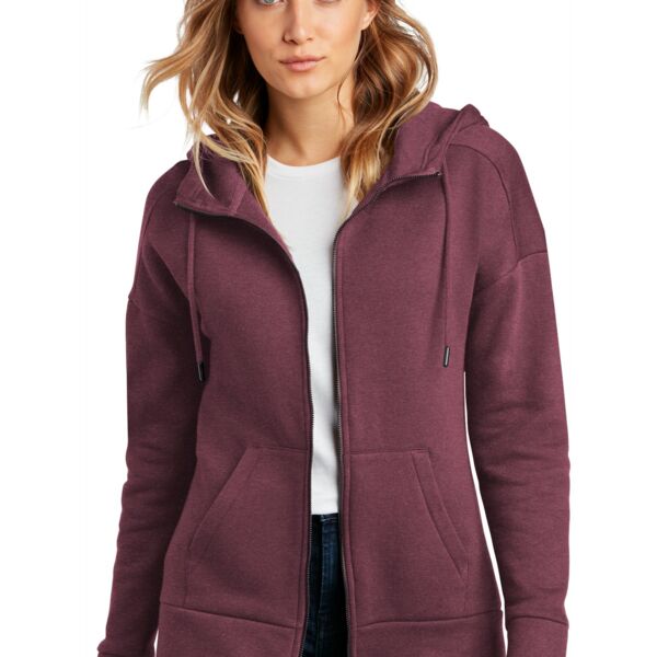 Custom Women's Perfect Weight ® Fleece Drop Shoulder Full Zip Hoodie Thumbnail